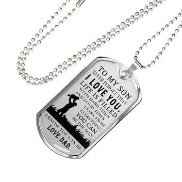 Cool To My Son Necklace Jewelry Love Dad Birthday Gifts, Christmas Gifts Luxury